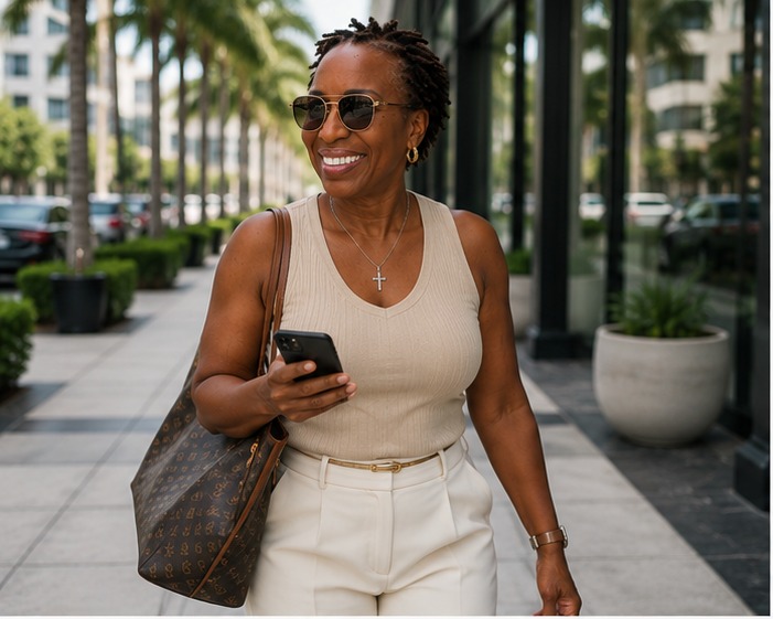 Stenell Myers walking downtown Tampa